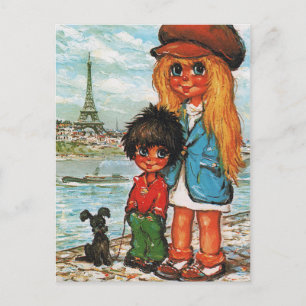 Petits Poulbots Tour Eiffel Postcard