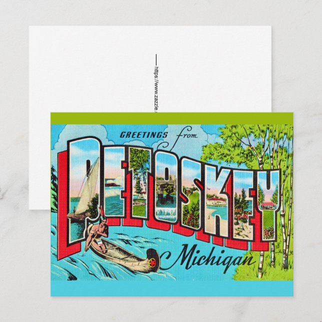 Petoskey Michigan Greeting Postcard (Front/Back)