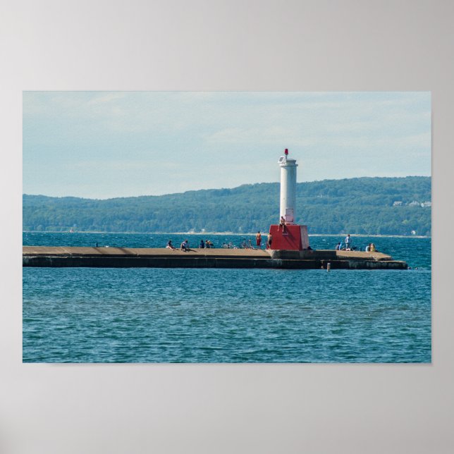 Petoskey Pierhead Lighthouse, Petoskey, Michigan Poster (Front)
