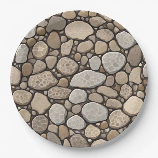 Petoskey Stone Abstract Paper Plate (Front)