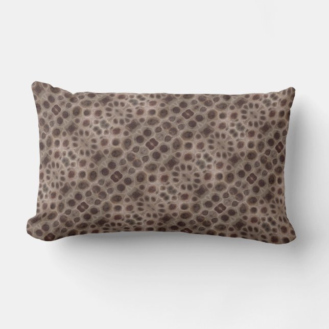 Petoskey Stone, Great Lake State, fossil pattern  Lumbar Cushion (Front)