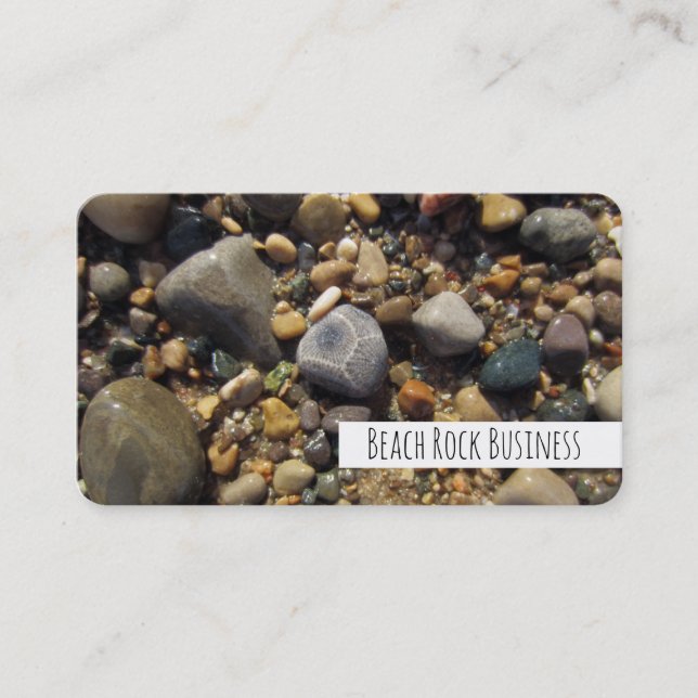 Petoskey Stone, Lake Michigan Colourful Beach Rock Business Card (Front)