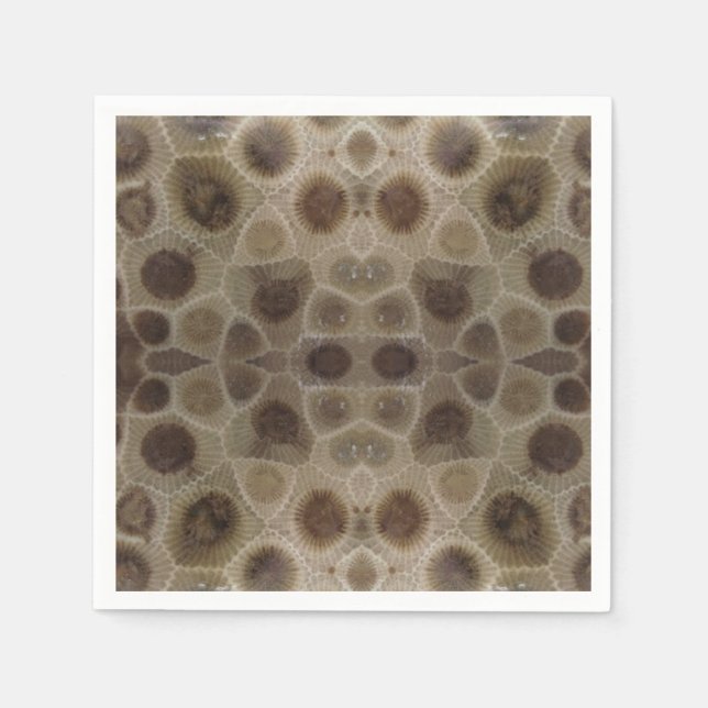 Petoskey Stone michigan state stone fossil Napkin (Front)