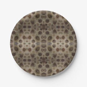 Petoskey Stone michigan state stone fossil Paper Plate