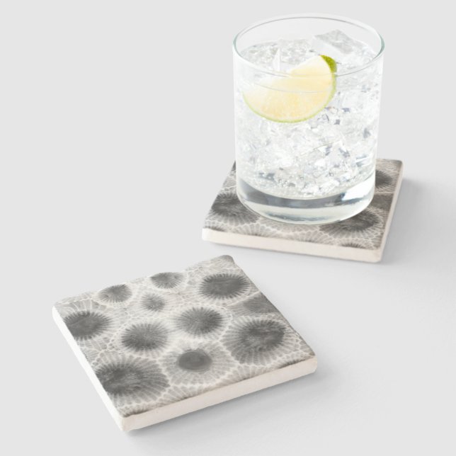 Petoskey Stone Pattern Stone Coaster (Side)