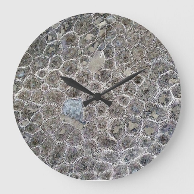 Petoskey Stone, Pure Michigan! Large Clock (Front)