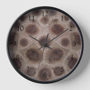 Petosky stone pattern  michigan great lakes clock
