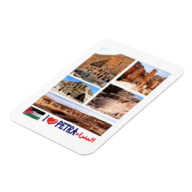 Petra - Jordan - I Love - Magnet (Left Side)