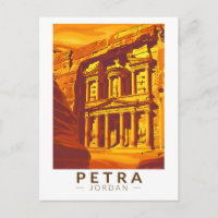Petra Jordan Sunset Travel Art Vintage
