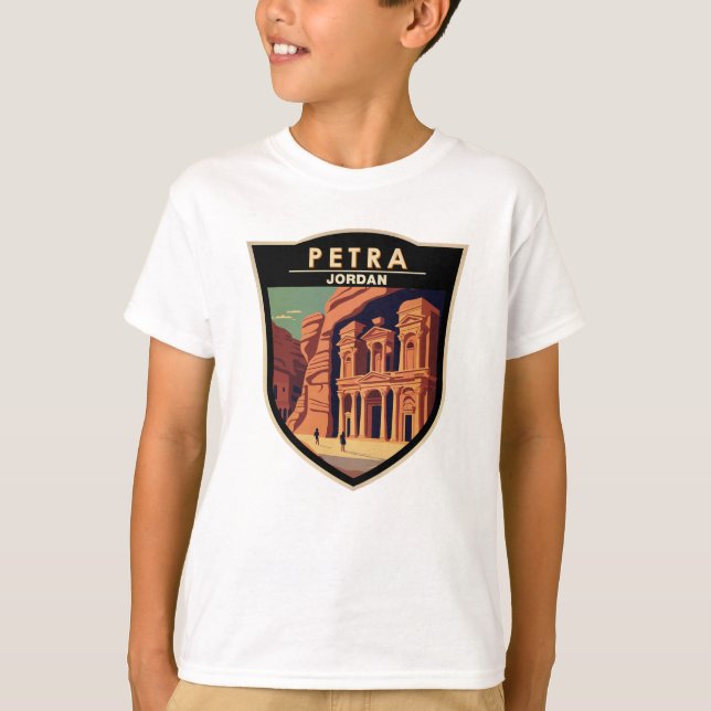 Petra Jordan Travel Art Vintage T-Shirt (Front)
