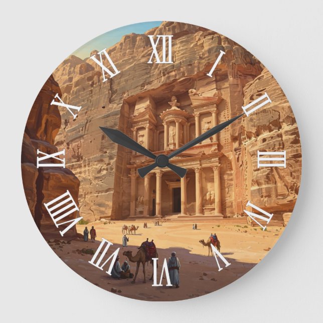 Petra Jordan Travel Large Clock (Front)