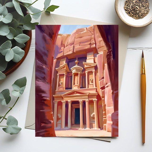 Petra Jordan Travel Painting Postcard (Creator Uploaded)