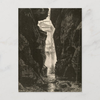 Petra Jordan UNESCO Heritage Site Engraving Postcard