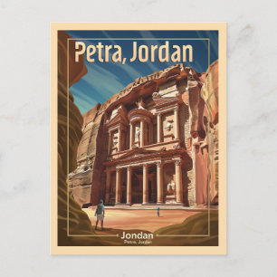 Petra, Jordan Vintage Travel Postcard