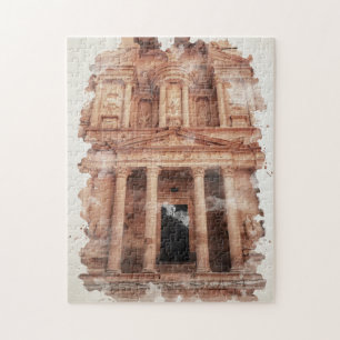 Petra Jordan Watercolor Art  Jigsaw Puzzle