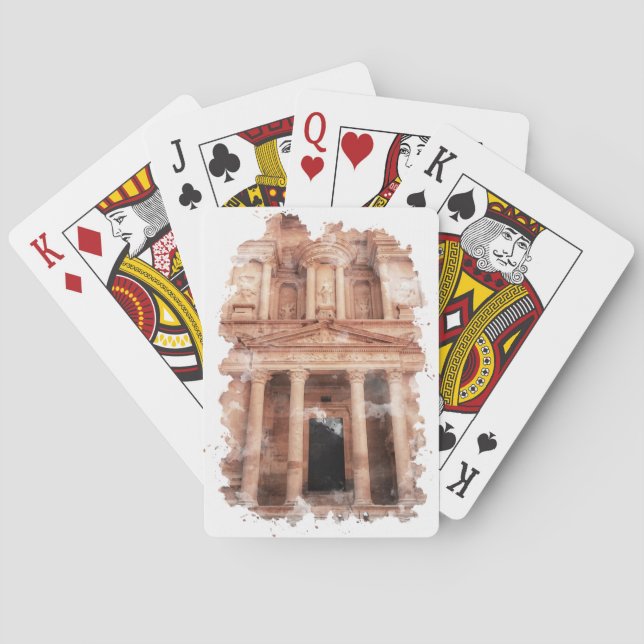 Petra Jordan Watercolor Art  Playing Cards (Back)