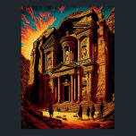 Petra Jordan Wonders of the World Pop Art Poster<br><div class="desc">An artistic pop art representation of Petra Jordan, celebrate the beauty of one of the Seven Wonders of the World with this vibrant and colourful pop art representation of Petra, Jordan. Perfect for decorating your home or office, this print will transport you to the stunning desert city every time you...</div>