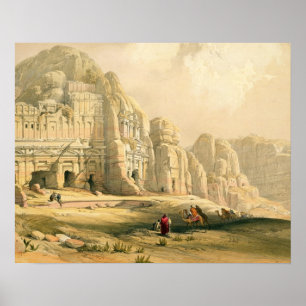 Petra, March 8th 1839, plate 96 from Volume III of Poster