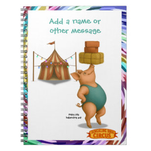 Petra pig balancing act notebook