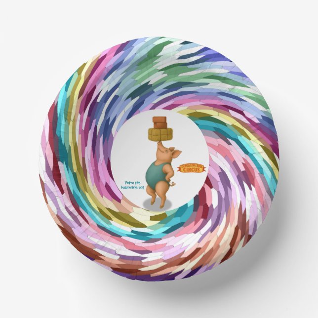 Petra pig balancing act paper plate (Front)