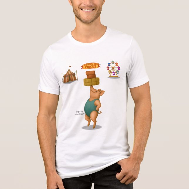 Petra pig balancing act Tri-Blend shirt (Front)