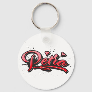 Petra red Heart Graffiti Key Ring