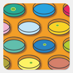 Petri Dishes Multi-colored Square Sticker
