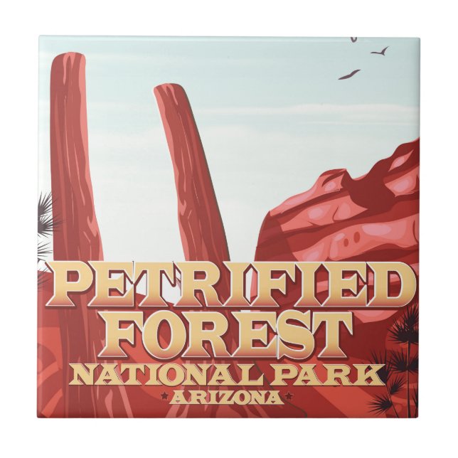 Petrified forest national park, Arizona. Ceramic Tile (Front)