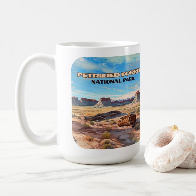 Petrified Forest National Park Arizona Desert  Coffee Mug (With Donut)