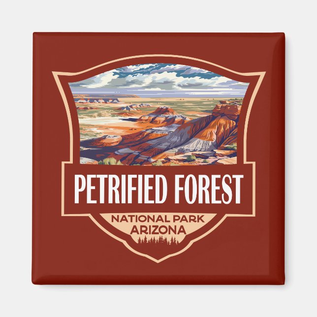 Petrified Forest National Park Illustration Retro  Magnet (Front)