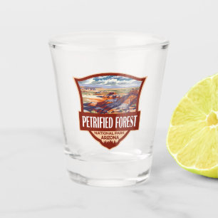 Petrified Forest National Park Illustration Retro Shot Glass