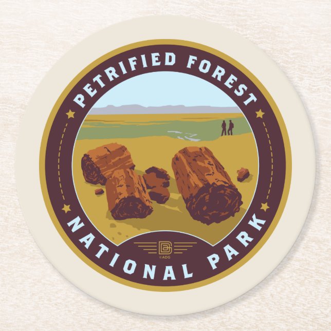 Petrified Forest National Park Round Paper Coaster (Front)