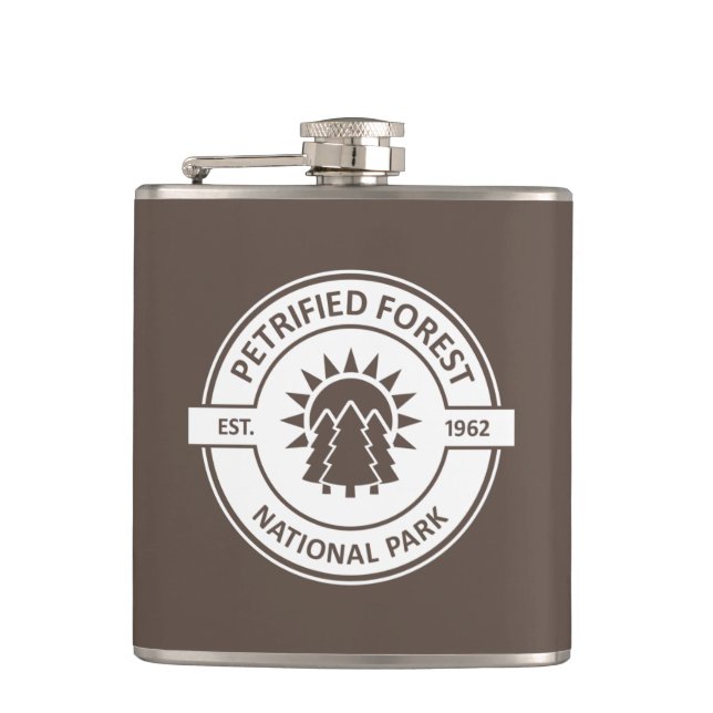 Petrified Forest National Park Sun Trees Hip Flask (Front)
