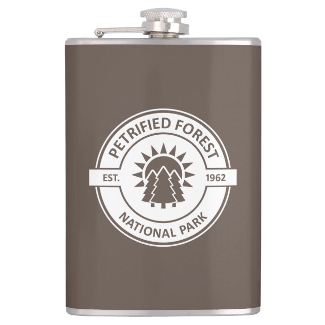 Petrified Forest National Park Sun Trees Hip Flask (Front)