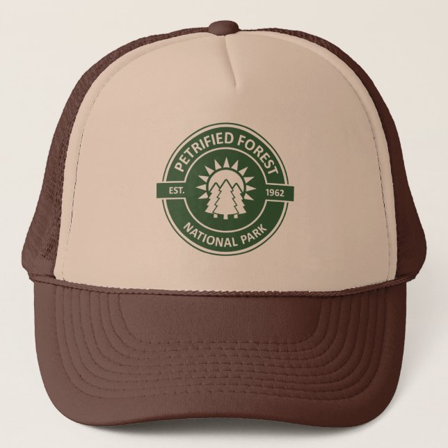 Petrified Forest National Park Sun Trees Trucker Hat (Front)