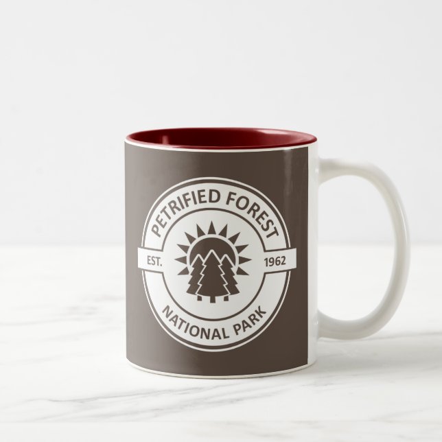 Petrified Forest National Park Sun Trees Two-Tone Coffee Mug (Right)