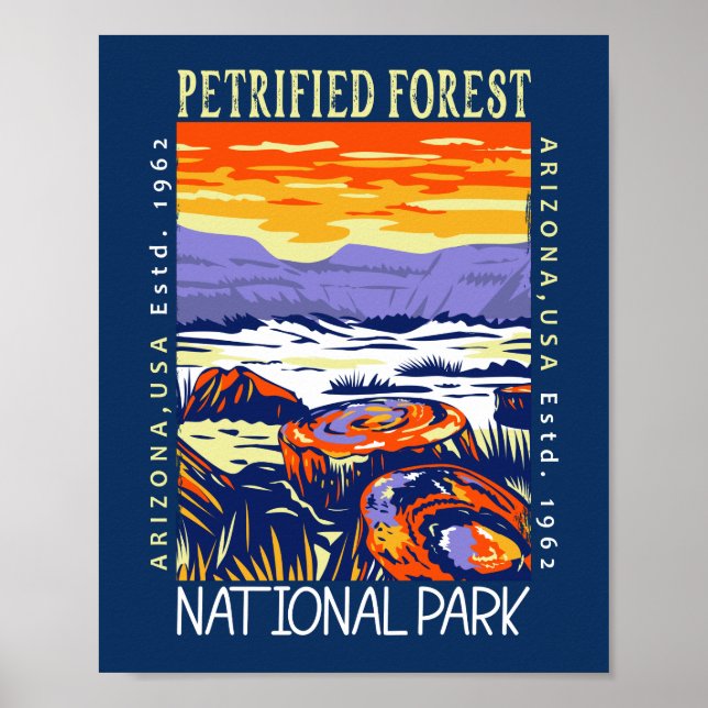 Petrified Forest National Park Vintage Distressed  Poster (Front)