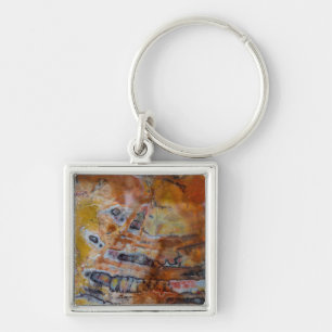 Petrified Wood Brown Key Ring