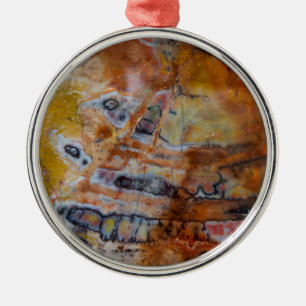 Petrified Wood Brown Metal Ornament