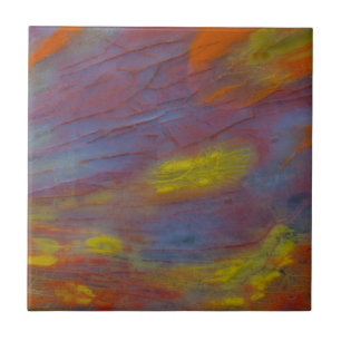 Petrified Wood Close-Up Ceramic Tile