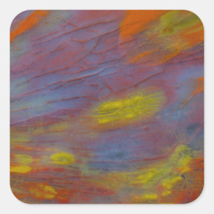 Petrified Wood Close-Up Square Sticker