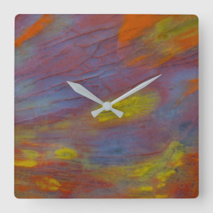 Petrified Wood Close-Up Square Wall Clock