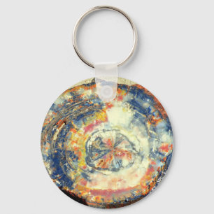 Petrified wood key ring
