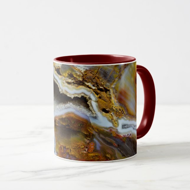 Petrified Wood With Crystals Mug (Front Right)