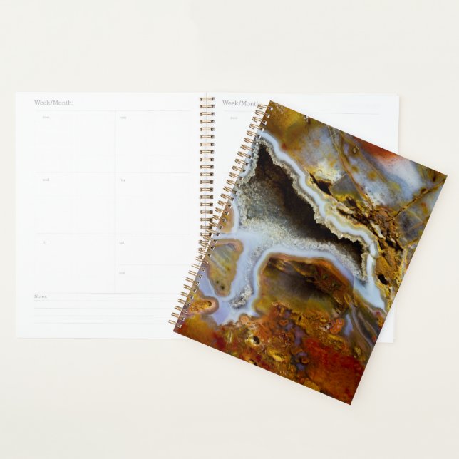 Petrified Wood With Crystals Planner (Display)