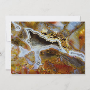 Petrified Wood With Crystals Thank You Card