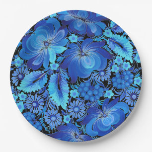Petrikivka Ukrainian traditional art Paper Plate