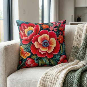 Petrikivka Ukrainian traditional folk art.  Cushion