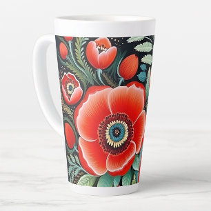Petrikivka Ukrainian traditional folk art Latte Mug