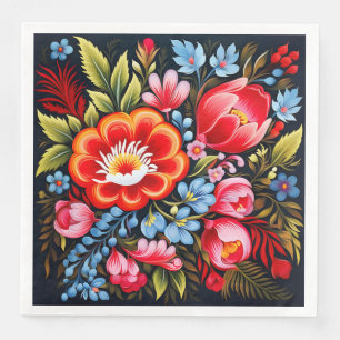 Petrikivka Ukrainian traditional folk art Napkin